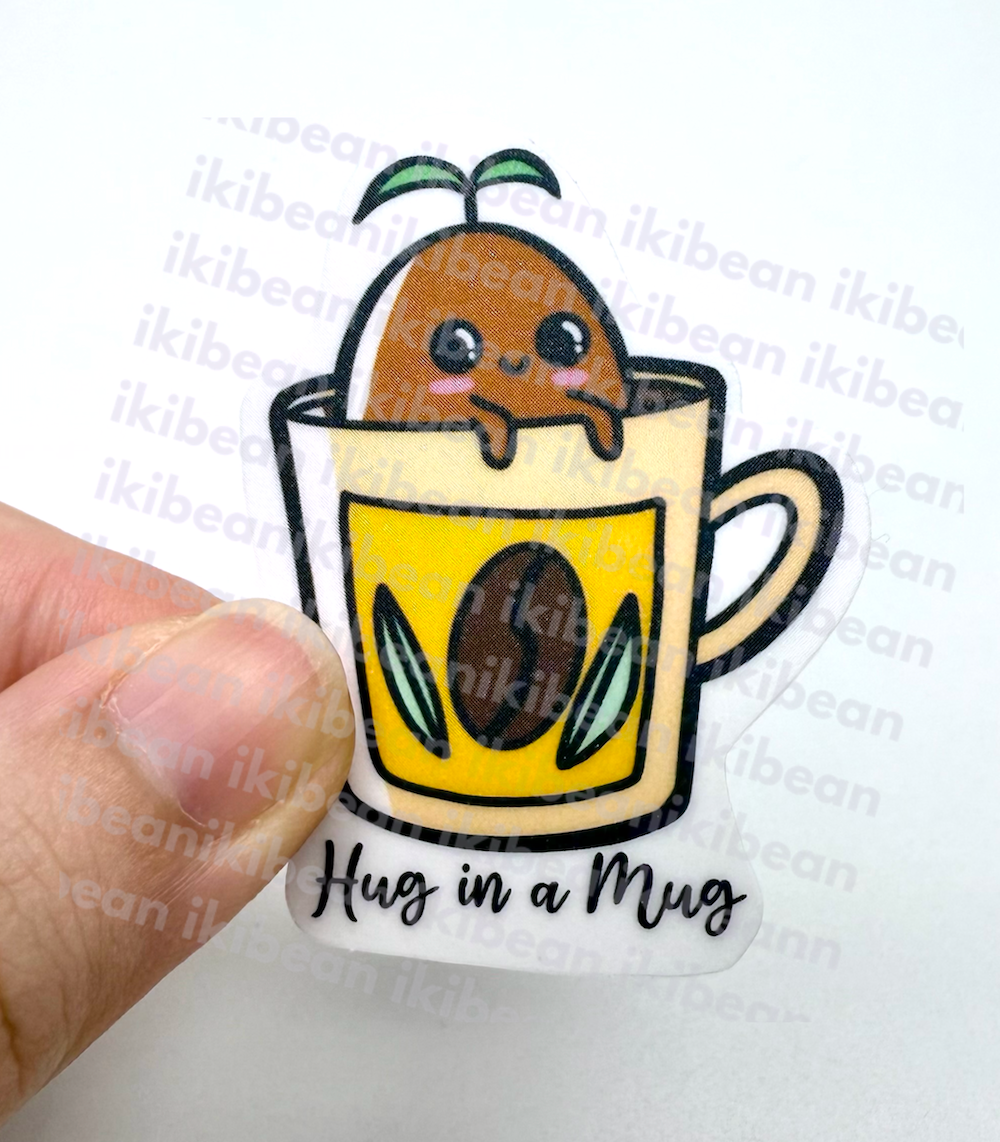 coffee series stickers - hug in a mug coffee