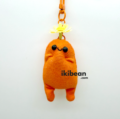 handstitched bag charm - ikibean orange bloom