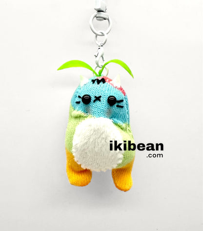 handstitched bag charm - Rainbow cat sprout