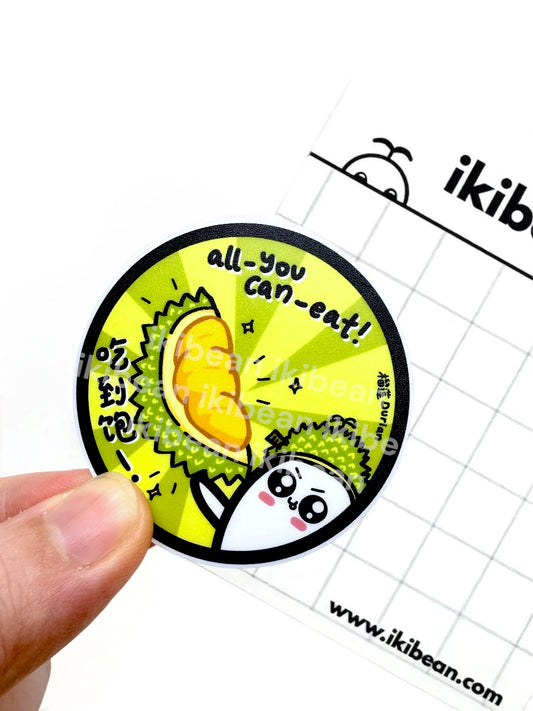 ikibean Durian Joy sticker SG Theme