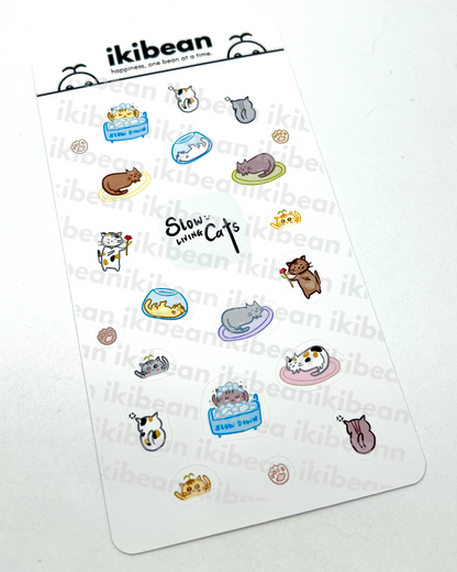 Cats sticker sheet - Slow living cats